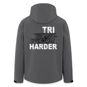Triathlon und Sport - Recycelte Männer Softshell-Jacke von Stanley/Stella - Schwarz - Hinten - AI Model Male 185 light (185cm)