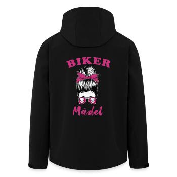 Biker Mädel Lady Motorrad Bikerin - Recycelte Männer Softshell-Jacke von Stanley/Stella - Schwarz - Hinten - AI Model Male 185 light (185cm)