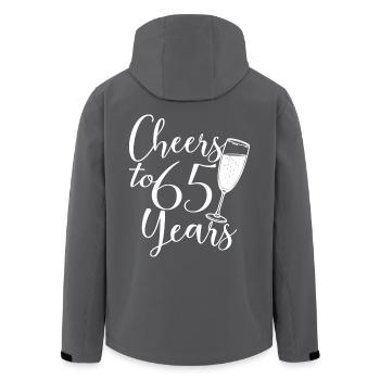 65th Birthday Women For Her Cheers To 65 Years Old - Men’s Recycled Softshell Jacket by Stanley/Stella - anthracite - Back - AI Model Male 185 light (185cm)