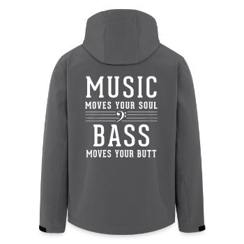 Music Moves Your Soul - Men’s Recycled Softshell Jacket by Stanley/Stella - black - Back - AI Model Male 185 light (185cm)