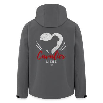 Cavalier King Charles Spaniel Liebe mit Herz - Recycelte Männer Softshell-Jacke von Stanley/Stella - Schwarz - Hinten - AI Model Male 185 light (185cm)