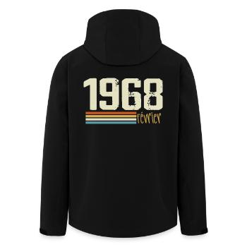 Februar 1968 – Februar 1968 Jubiläum 1968 - Recycelte Männer Softshell-Jacke von Stanley/Stella - Schwarz - Hinten - AI Model Male 185 light (185cm)