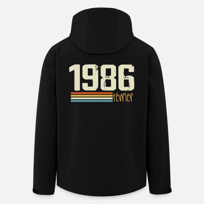 Février 1986 - Février 1986 Anniversaire 1986 - Veste softshell homme en polyester recyclé Stanley/Stella - noir