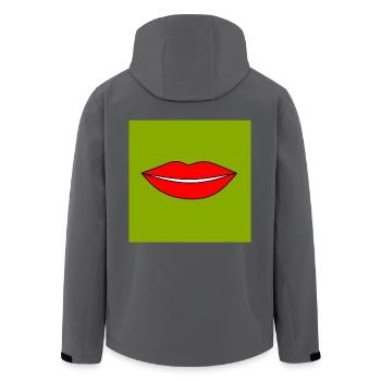 Pop Art lèvres rouge à lèvres affiche cadeau coloré - Veste softshell homme en polyester recyclé Stanley/Stella - noir - Dos - AI Model Male 185 light (185cm)