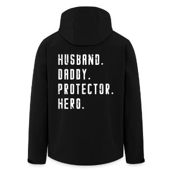 Mari Daddy Protector Hero - Fête des Pères - Veste softshell homme en polyester recyclé Stanley/Stella - noir - Dos - AI Model Male 185 light (185cm)