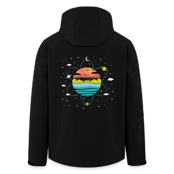 Summer Vibes - Starry Night - Summer Perfume Tshirt - Men’s Recycled Softshell Jacket by Stanley/Stella - black - Back - AI Model Male 185 light (185cm)