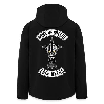 Breizh Bikers skull - Veste softshell homme en polyester recyclé Stanley/Stella - noir - Dos - AI Model Male 185 light (185cm)