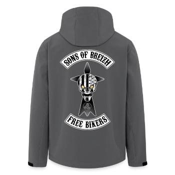 Breizh Bikers skull - Veste softshell homme en polyester recyclé Stanley/Stella - charbon - Dos - AI Model Male 185 light (185cm)