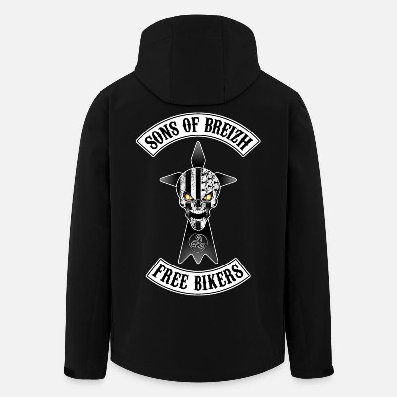 Breizh Bikers skull - Veste softshell homme en polyester recyclé Stanley/Stella - noir