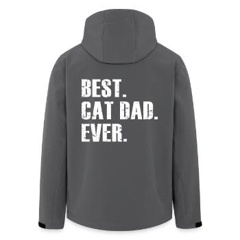 Best Cat Dad Ever - Awesome Gift For Cat Lover - Men’s Recycled Softshell Jacket by Stanley/Stella - black - Back - AI Model Male 185 light (185cm)
