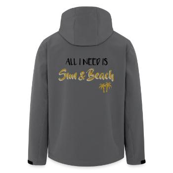 Palm trees - All I need is Sun & Beach - Men’s Recycled Softshell Jacket by Stanley/Stella - black - Back - AI Model Male 185 light (185cm)
