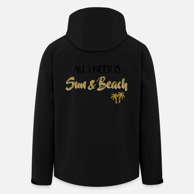 Palmen - All I need is Sun & Beach - Recycelte Männer Softshell-Jacke von Stanley/Stella - Schwarz