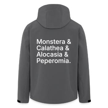 Monstera & Calathea & Alocasia & Peperomia - Recycelte Männer Softshell-Jacke von Stanley/Stella - Schwarz - Hinten - AI Model Male 185 light (185cm)