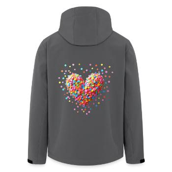 Konfetti Herz Karneval Kostüm Fasching Geburtstag - Recycelte Männer Softshell-Jacke von Stanley/Stella - Schwarz - Hinten - AI Model Male 185 light (185cm)