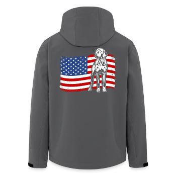 Vizsla US Amérique Drapeau Chiens Chien Wilsigns - Veste softshell homme en polyester recyclé Stanley/Stella - charbon - Dos - AI Model Male 185 light (185cm)