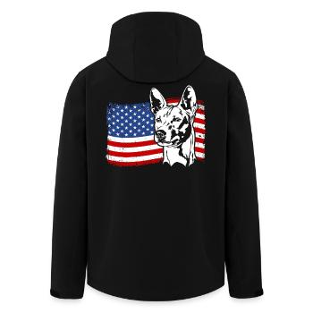 Basenji US Amerika Fahne Hunde Wilsigns - Recycelte Männer Softshell-Jacke von Stanley/Stella - Schwarz - Hinten - AI Model Male 185 light (185cm)