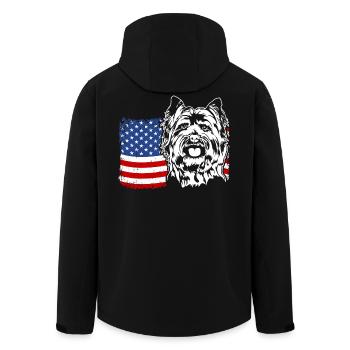 Cairn Terrier US Amérique Drapeau Chiens Chien Wilsigns - Veste softshell homme en polyester recyclé Stanley/Stella - noir - Dos - AI Model Male 185 light (185cm)