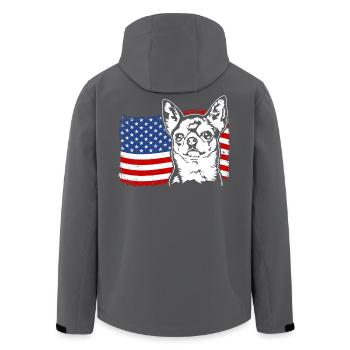 Chihuahua US Amerika Fahne Hunde Hund Wilsigns - Recycelte Männer Softshell-Jacke von Stanley/Stella - Anthrazit - Hinten - AI Model Male 185 light (185cm)