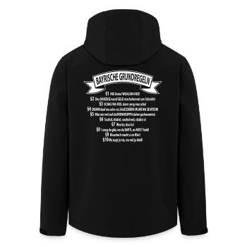Bayrische Grundregeln - Recycelte Männer Softshell-Jacke von Stanley/Stella - Schwarz - Hinten - AI Model Male 185 light (185cm)