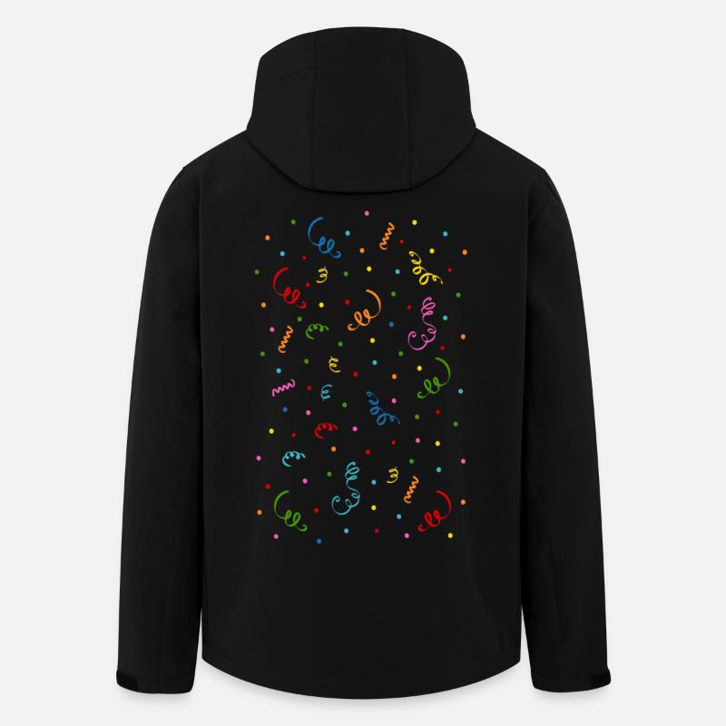 Serpentins confettis - Veste softshell homme en polyester recyclé Stanley/Stella - noir