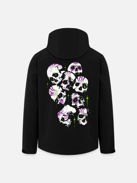 Skulls Skull Halloween Sugar Skulls - Men’s Recycled Softshell Jacket by Stanley/Stella - black