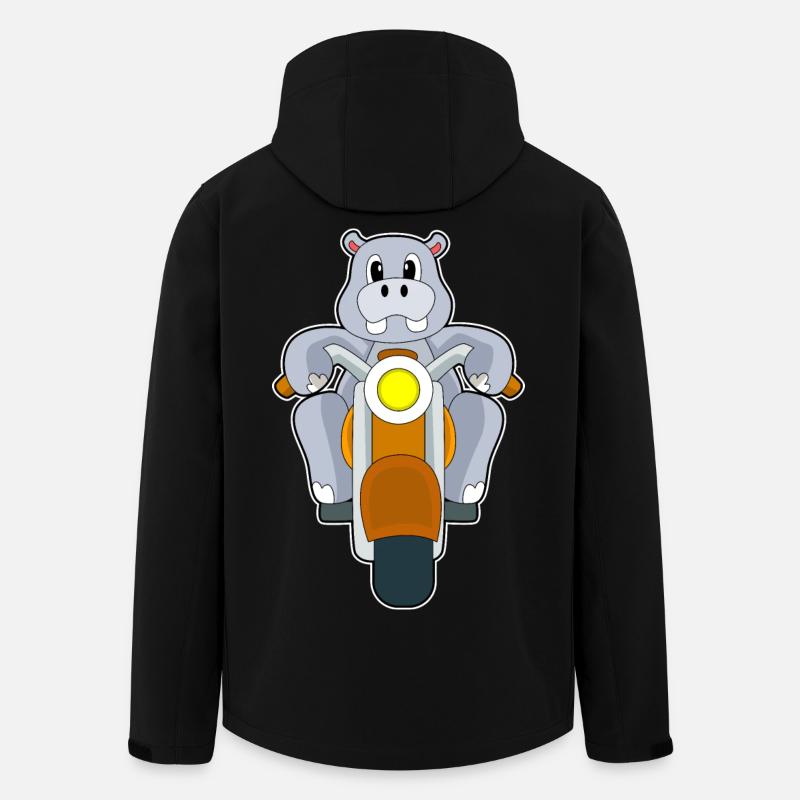 Moto Hippopotame - Veste softshell homme en polyester recyclé Stanley/Stella - noir