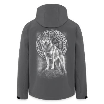 Wolf Vegvisir Rune - Recycelte Männer Softshell-Jacke von Stanley/Stella - Anthrazit - Hinten - AI Model Male 185 light (185cm)