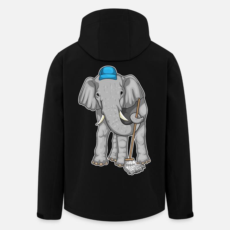 Nettoyant éléphant Vadrouille - Veste softshell homme en polyester recyclé Stanley/Stella - noir