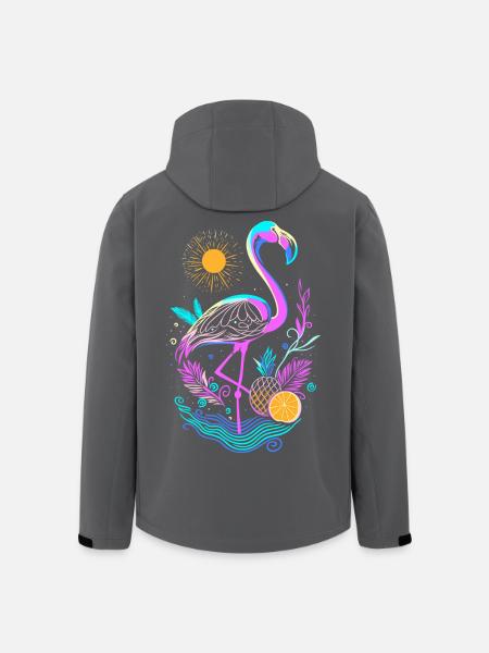 Flamingo Pineapple Fruits - Men’s Recycled Softshell Jacket by Stanley/Stella - black