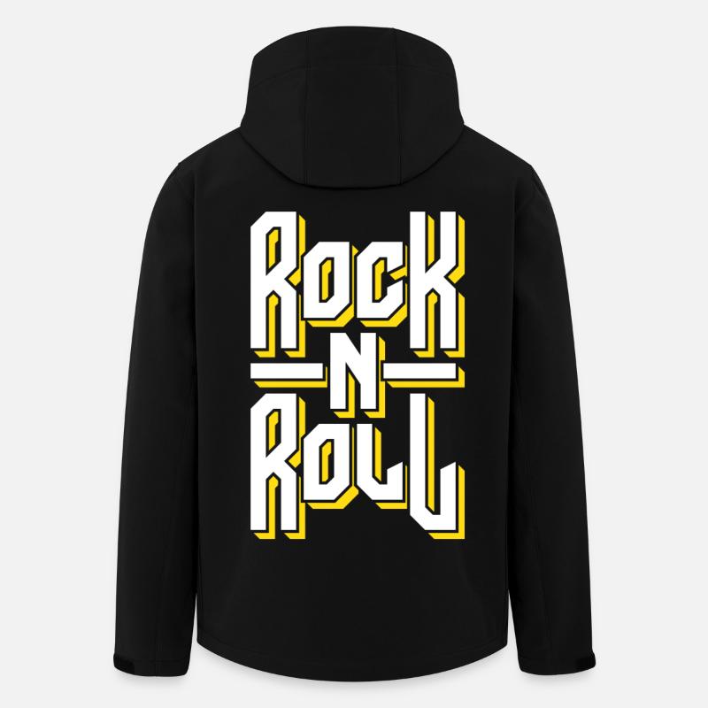 Bold Rock and Roll Typography Design - Men’s Recycled Softshell Jacket by Stanley/Stella - black
