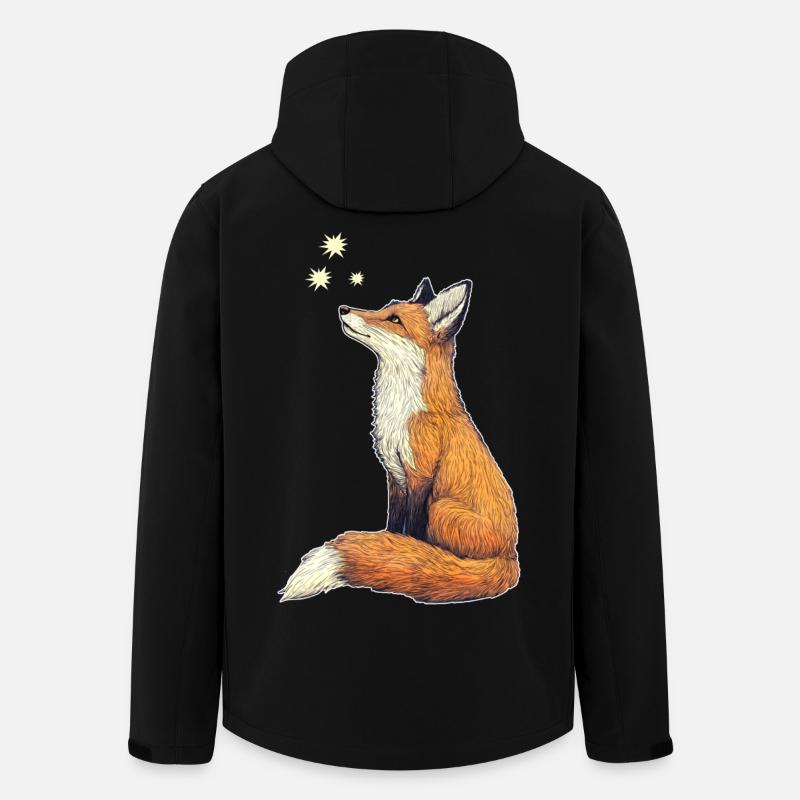 Fuchs mit Sternen - Recycelte Männer Softshell-Jacke von Stanley/Stella - Schwarz