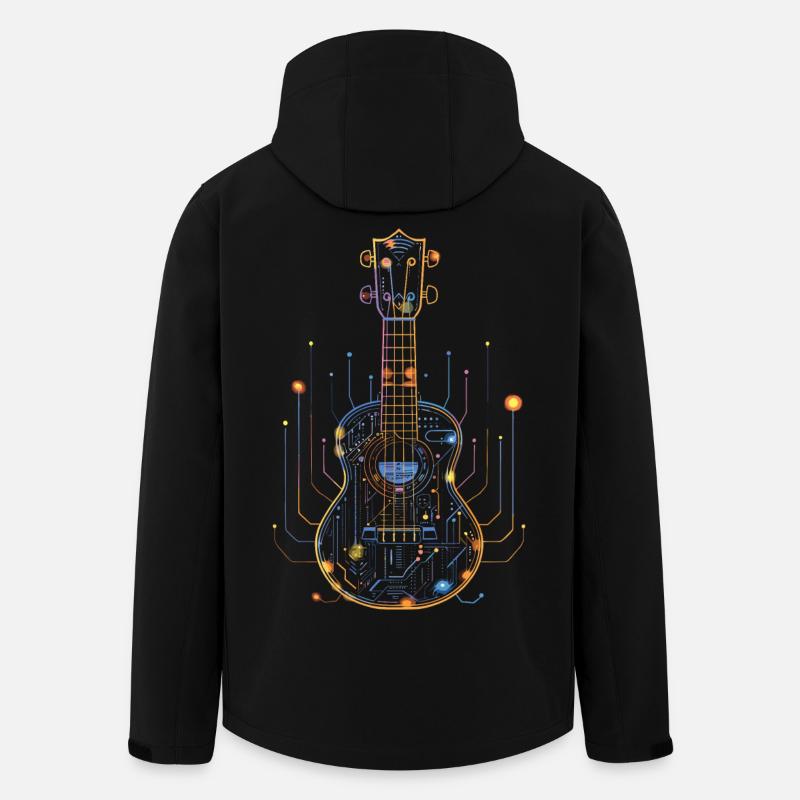 Ukulele Drawing - Men’s Recycled Softshell Jacket by Stanley/Stella - black