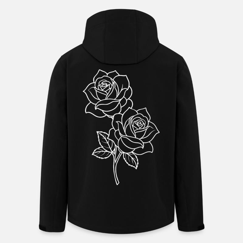 Roses - Fleurs - Fleurs - Dicton - Veste softshell homme en polyester recyclé Stanley/Stella - noir