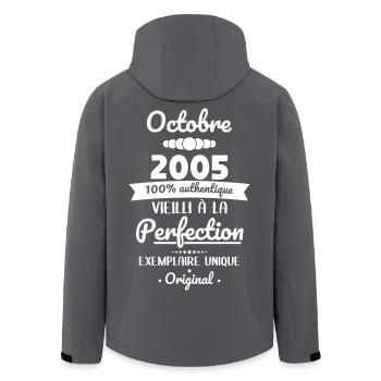 20th Anniversary - October 2005 Original - Men’s Recycled Softshell Jacket by Stanley/Stella - black - Back - AI Model Male 185 light (185cm)