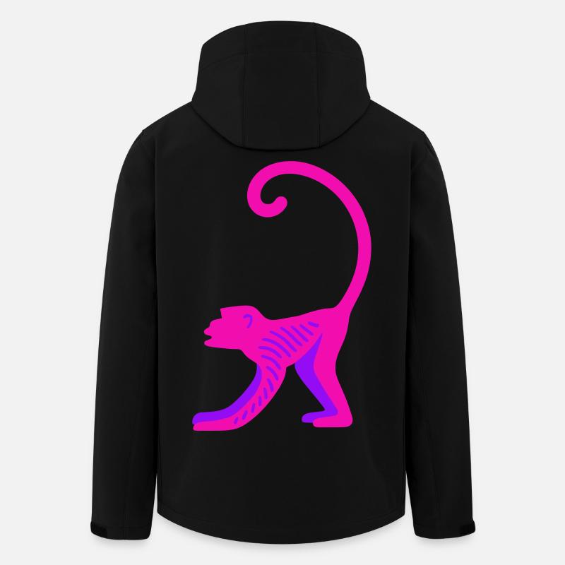 Neon Pink Monkey - Recycelte Männer Softshell-Jacke von Stanley/Stella - Schwarz
