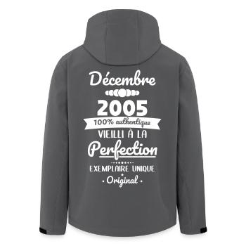 20th Anniversary - December 2005 Original - Men’s Recycled Softshell Jacket by Stanley/Stella - black - Back - AI Model Male 185 light (185cm)