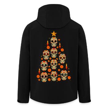 Conception d’arbre de Noël crâne en sucre - Veste softshell homme en polyester recyclé Stanley/Stella - noir - Dos - AI Model Male 185 light (185cm)