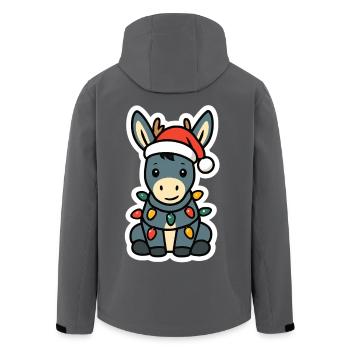 Donkey Elf Christmas Winter Xmas Santa Claus - Men’s Recycled Softshell Jacket by Stanley/Stella - anthracite - Back - AI Model Male 185 light (185cm)