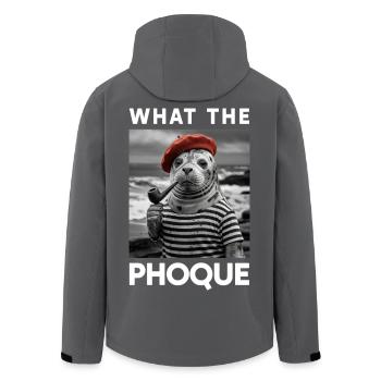 What the Phoque Pays Basque Béret Humour Fierté - Veste softshell homme en polyester recyclé Stanley/Stella - charbon - Dos - AI Model Male 185 light (185cm)