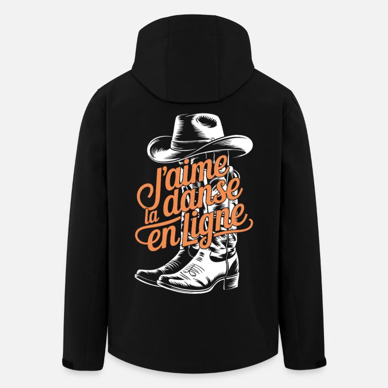 Danse en ligne Cowboy Chic - Veste softshell homme en polyester recyclé Stanley/Stella - noir