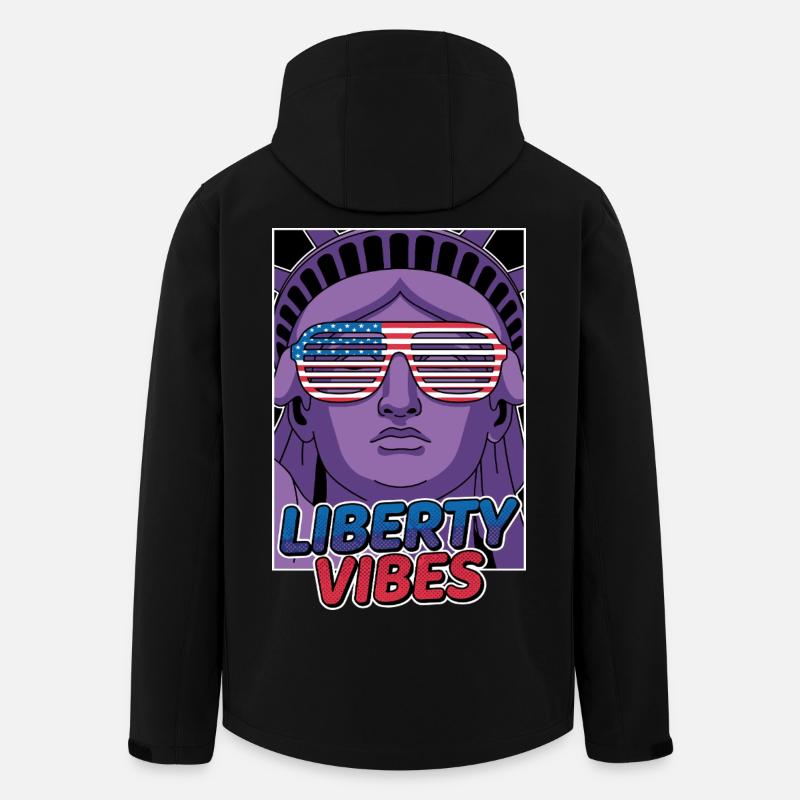 Liberty Vibes Freiheitsstatue - Recycelte Männer Softshell-Jacke von Stanley/Stella - Schwarz