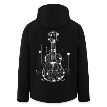 Ukulele Skizze - Recycelte Männer Softshell-Jacke von Stanley/Stella - Schwarz - Hinten - AI Model Male 185 light (185cm)