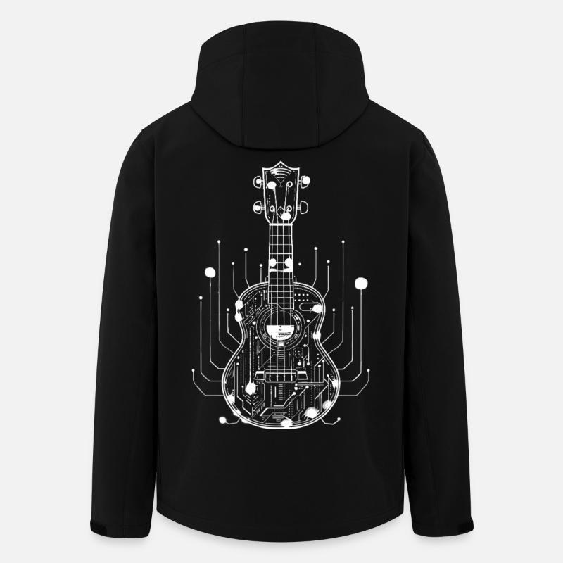 Ukulele Skizze - Recycelte Männer Softshell-Jacke von Stanley/Stella - Schwarz