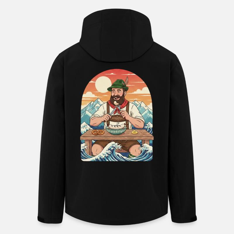 Weißwurst Alpen Kawaii Anime - Veste softshell homme en polyester recyclé Stanley/Stella - noir