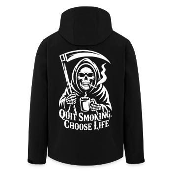 Arrêter de fumer choisis la vie – Humour noir - Veste softshell homme en polyester recyclé Stanley/Stella - noir - Dos - AI Model Male 185 light (185cm)