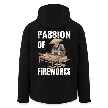 Passion Of Fireworks - Men’s Recycled Softshell Jacket by Stanley/Stella - black - Back - AI Model Male 185 light (185cm)
