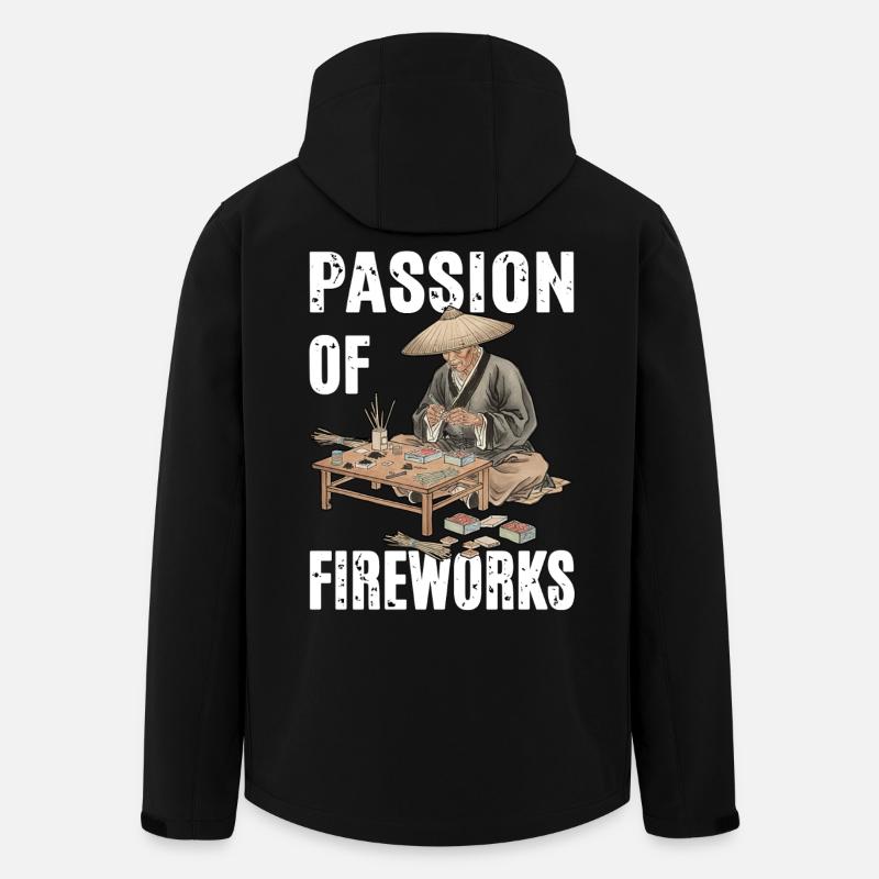 Passion des feux d’artifice - Veste softshell homme en polyester recyclé Stanley/Stella - noir