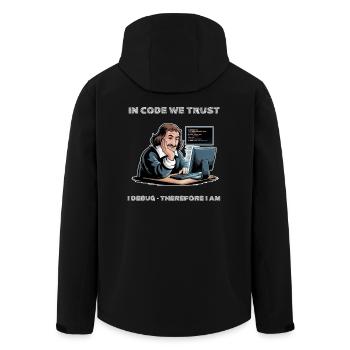 Philosophe Descartes Meme - pour fond sombre - Veste softshell homme en polyester recyclé Stanley/Stella - noir - Dos - AI Model Male 185 light (185cm)