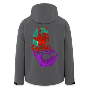 Crimson Demon  - Men’s Recycled Softshell Jacket by Stanley/Stella - anthracite - Back - AI Model Male 185 light (185cm)