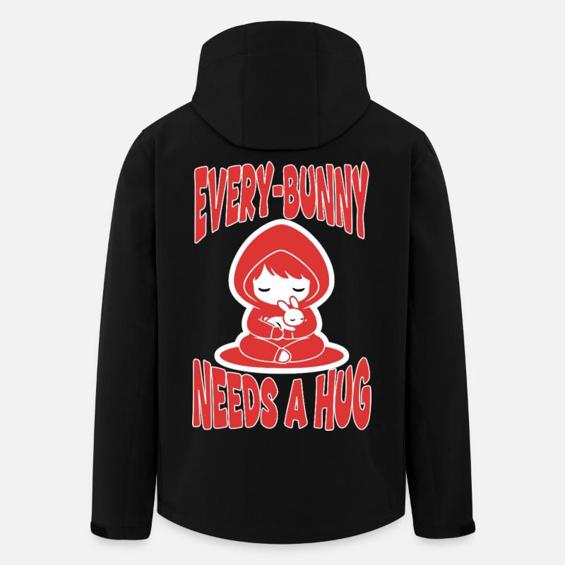 Lapin Hug Every-Bunny Manga Mignon - Veste softshell homme en polyester recyclé Stanley/Stella - noir